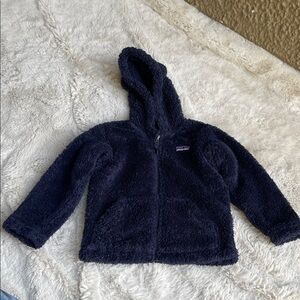 Patagonia baby furry friends Deep Blue Fleece hoodie